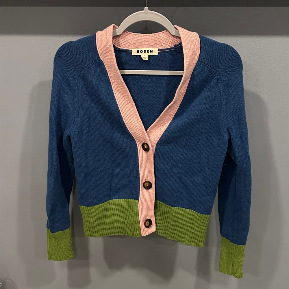 Boden Blue, Pink, and Green Cardigan - Picture 4 of 10